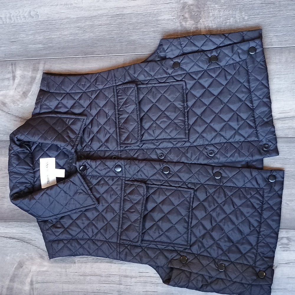 Tribal‎ Jeans NWT Women’s Black Quilted Snap  Vest  Sz P/S